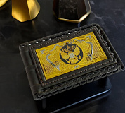 Кожаная визитница "Герб РФ №2". Златоуст