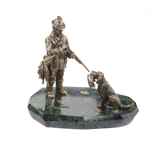 Бронзовая композиция-шарж "Охотник"