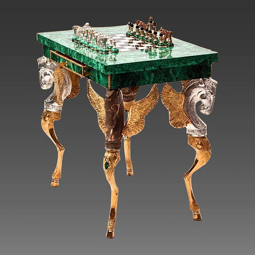 Шахматы из малахита