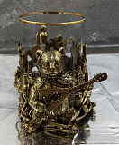 Оригинальный подстаканник "Народный мишка" бронза