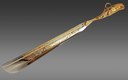 Интерьерная обувная ложка "Орел". Позолоченная