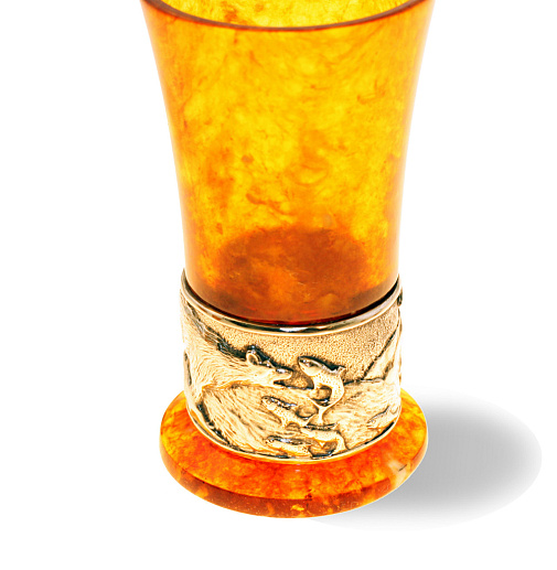 Стопка для водки из камня (янтарь)