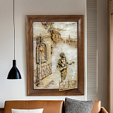 Бронзовая картина "Серенада. Парень" с подсветкой