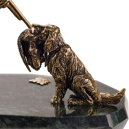 Бронзовая композиция "Охотник с собакой"