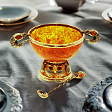 Салатница суенирная из янтаря с ложкой