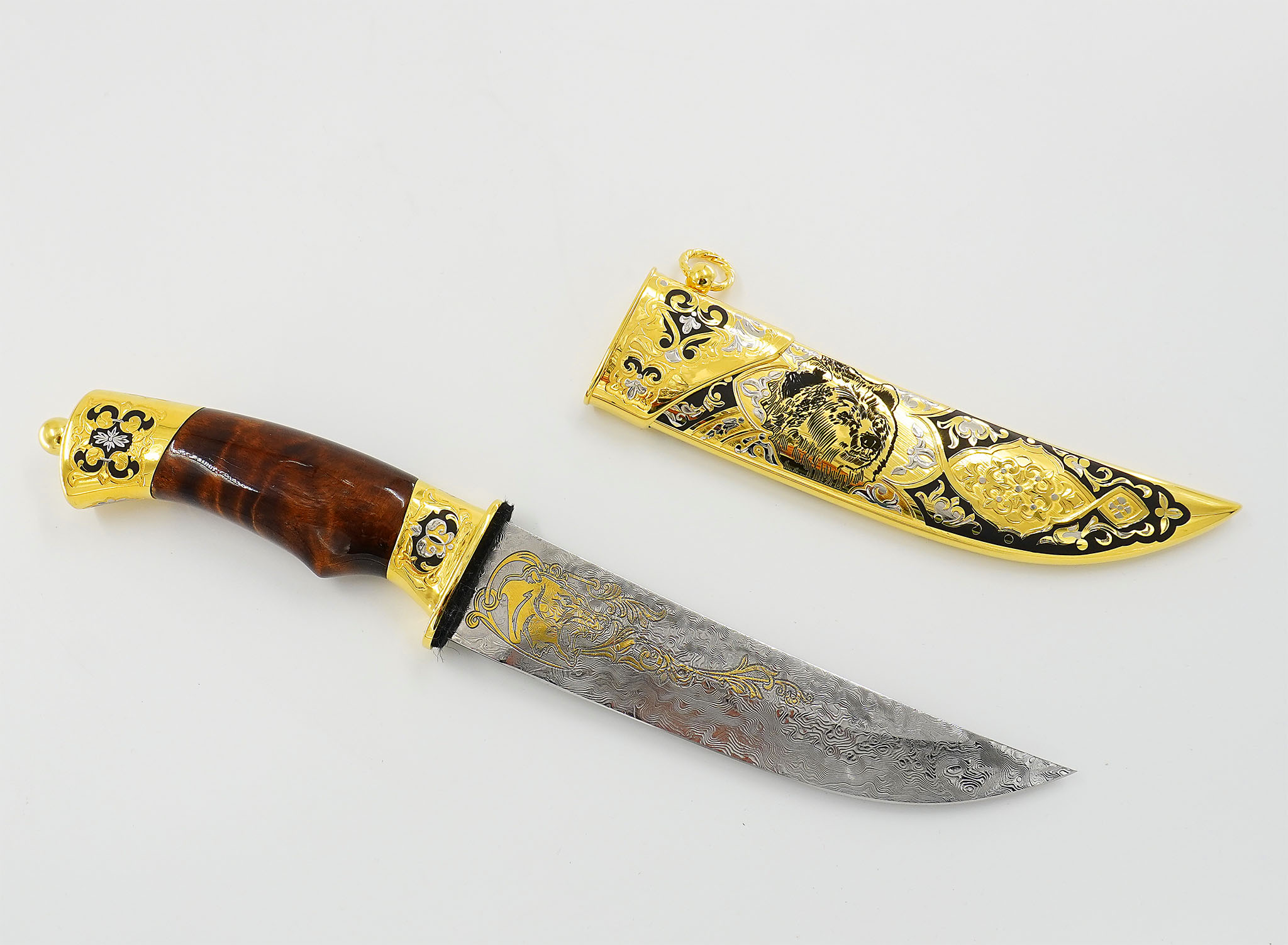 Нож медведь №3 дамаск. Златоуст.