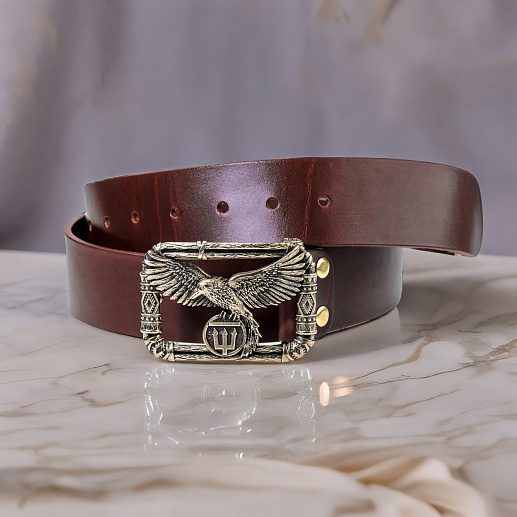 Ремень кожаный с пряжкой "Чертог ворона"