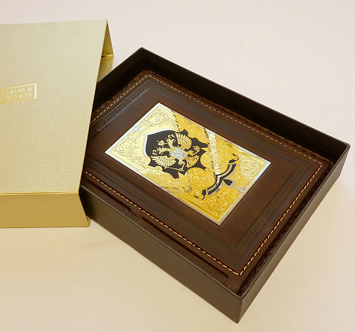 Кожаный ежедневник большой "Гербовый" №2