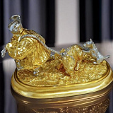 Бронзовая композиция "Охотник с кабаном"