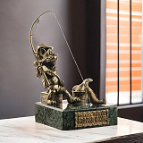 Бронзовая композиция "Кот-рыбак"