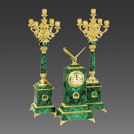 Каминный канделябр с часами