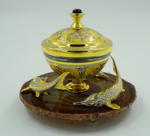 Икорница на агате № 3. Златоуст