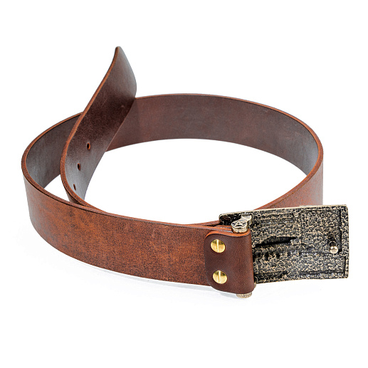 Ремень кожаный с пряжкой "Танк"