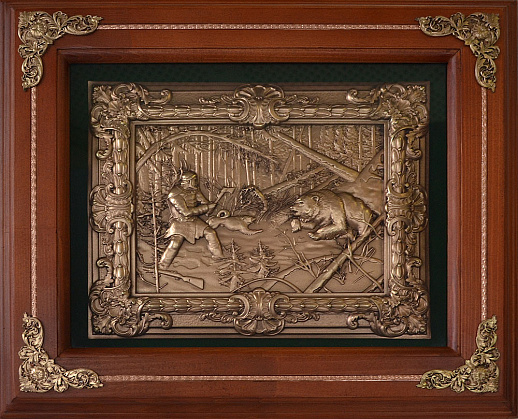 Деревянная ключница настенная "Охота осечка"