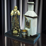 Бронзовая статуэтка "Металлург с печкой"