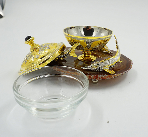 Икорница на агате № 3. Златоуст