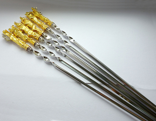 Набор шампуров "Звери". Позолота