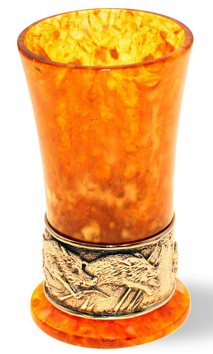 Стопка для водки из камня (янтарь)