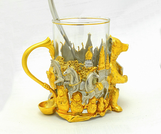 Оригинальный подстаканник "Народный мишка" купить с доставкой Оригинальный подстаканник "Народный мишка"