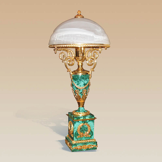 Настольная лампа из малахита