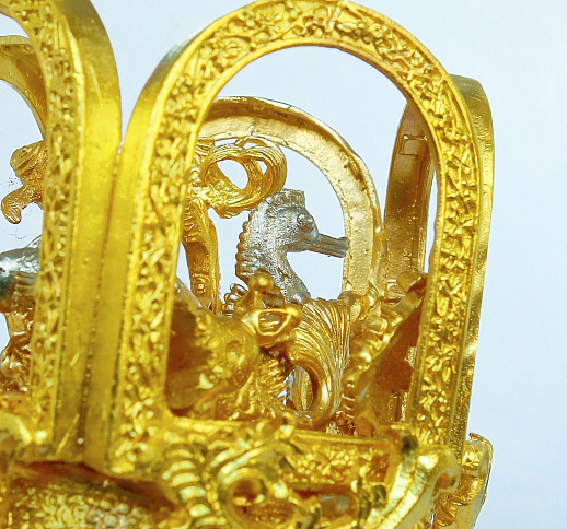 Бронзовый колокольчик "Морская фауна" в золоте.