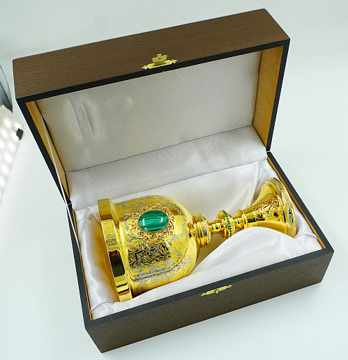 Подарочный кубок для вина "Царский малахит". Златоуст