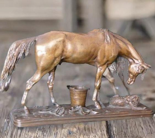 Бронзовая композиция "Лошадь и собака"