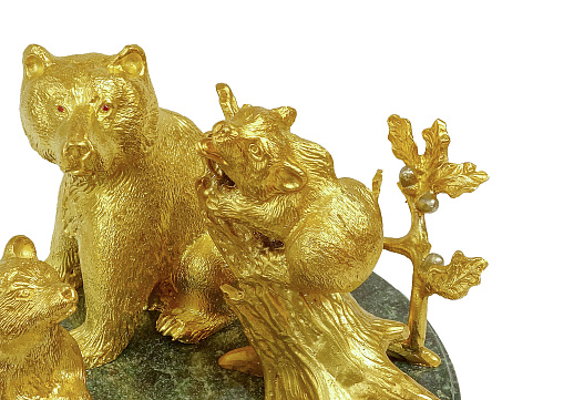 Бронзовая карандашница "Медведи"