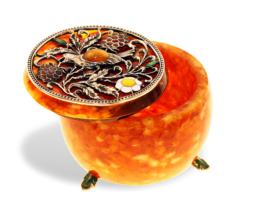 Шкатулка для колец из янтаря