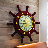 Штурвал сувенирный, часы (8 ручек)
