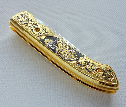 Нож складной "Волк и луна". Златоуст