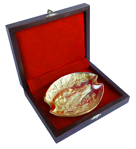 Пепельница "Собака". Позолоченная