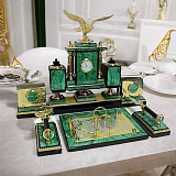 Настольный набор из малахита "Орел" . Златоуст