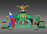 Письменный набор из малахита "Двуглавый орел". Златоуст