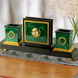 Письменный прибор (настольный набор для руководителя) из малахита