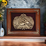 Деревянная ключница настенная "Парусник"