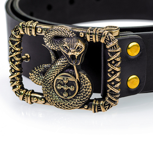 Ремень кожаный с пряжкой "Чертог змия"