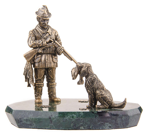 Бронзовая композиция-шарж "Охотник"