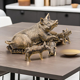 Бронзовая статуэтка "Свинья с поросятами"