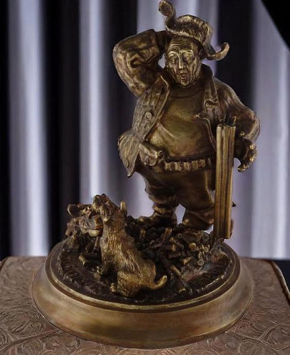 Бронзовая композиция "Охотник на уток"