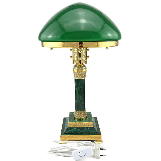 Настольная лампа из малахита