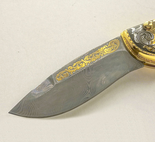 Нож складной дамасский "Медведь" №3