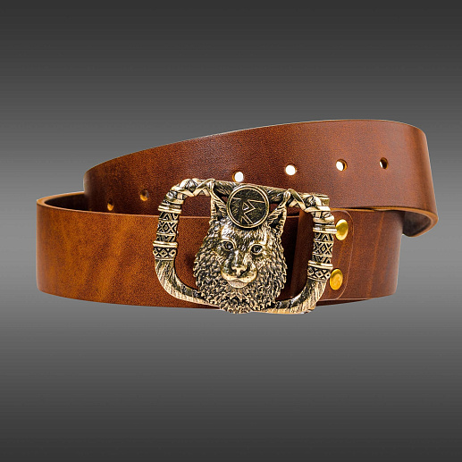 Ремень кожаный с пряжкой "Чертог раса"