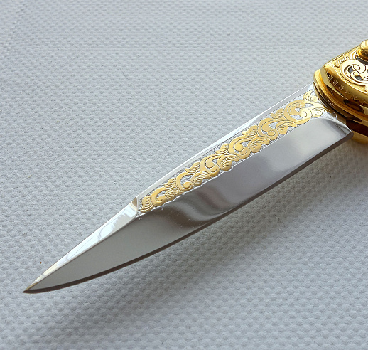 Нож складной "Волк и луна". Златоуст