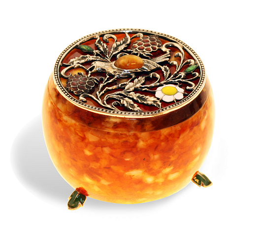 Шкатулка для колец из янтаря