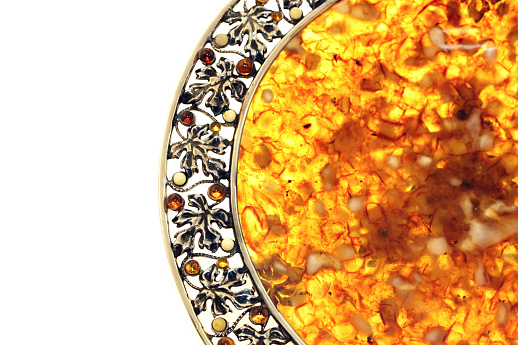 Блюдо интерьерное из янтаря