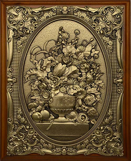 Деревянная ключница настенная "Цветы в вазе" малая