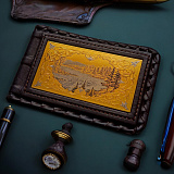 Кожаная визитница "Природа России". Златоуст