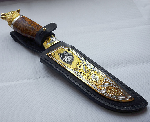 Нож "Волк" №8 /дамаск/. Златоуст