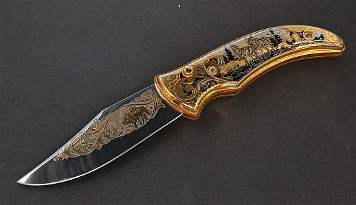 Нож складной "Волки №2"